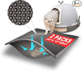 Pieviev Double Layer Cat Litter Mat Traps Scattered Litter 24''x15'' 2 Pack | Waterproof Urine Resistant Layer Litter Box Mat, Easy Collection, Soft on Kitty Paws, Gray Color for Indoor Cats by Pieviev