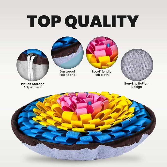 PET ARENA Adjustable Snuffle Mat Dog Puzzle Toy for Slow Feeding | Promotes mental stimulation and reduces boredom with interactive feeding fun for small and large breeds, indoors or outdoors. - Image 4