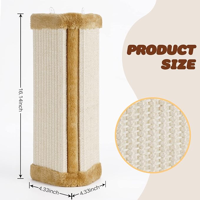 Lahas Cat Wall Corner Scratcher Furniture Protector Kittens Scratch Board Sisal Cat Scratching Pad Wall Mounted for Indoor Cats - Image 2