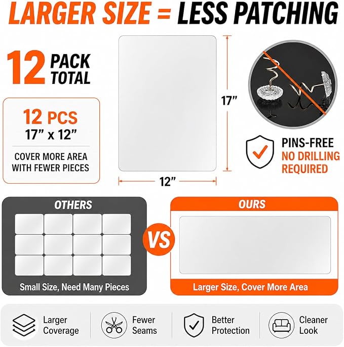 Cat Scratch Furniture Protector for Couch, Clear Cover from Cat Claws | Clear Self-Adhesive Furniture Protector Helps Stop Cat Scratching On Couches And Sofas With Easy, Clean Removal - Image 5