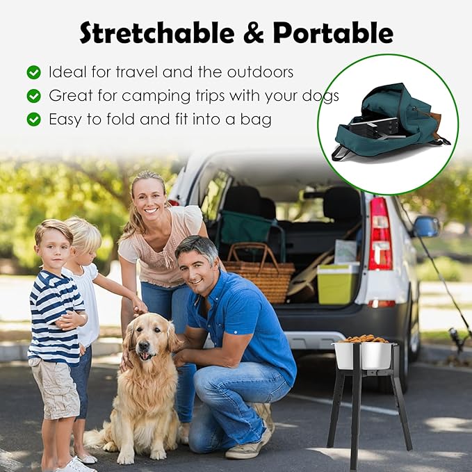 SHAINFUN Raised Dog Bowl Stand, Adjustable Height & Width, Single Elevated Food Water Holder, Bowl Not Included - Image 6