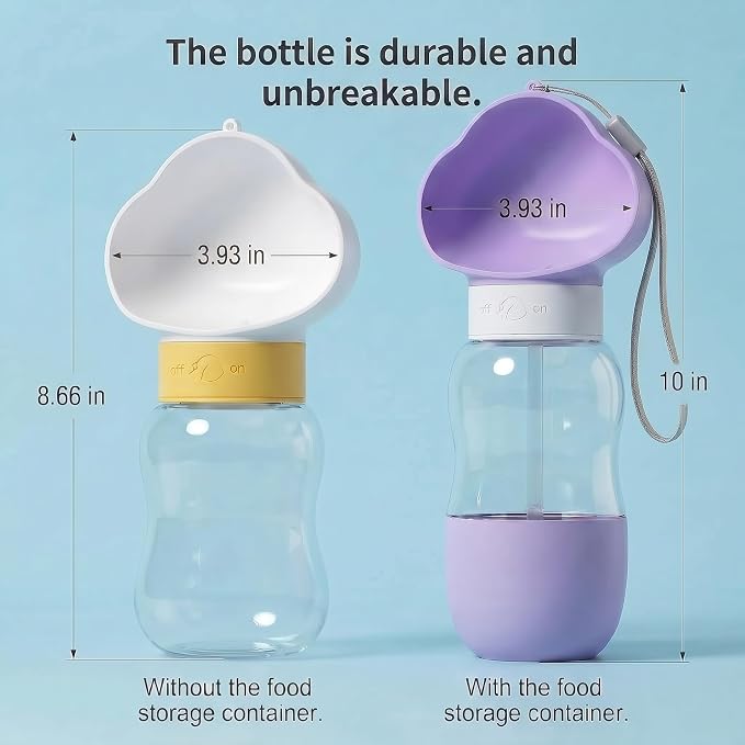 Portable Dog Water Bottle, Travel Bowls, Doggy Food Container | Puppy Drinking Bottle Dispenser | Small Dogs Needs | Gift for Dog Lover | Pet Travel Essentials Boy Dog Accessories - Image 5