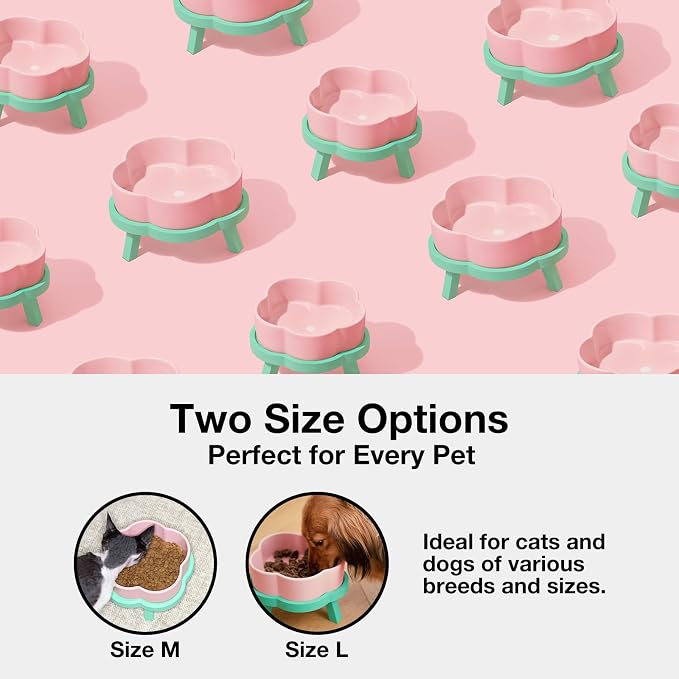 VETRESKA Elevated Dog Bowls Large Breed, 40 oz Ceramic Raised Dog Bowl | Flower-Shaped Food Water Bowl with Bamboo Stand, Feeding Dish Bowls for Medium/Large Dogs and Cats - Image 6