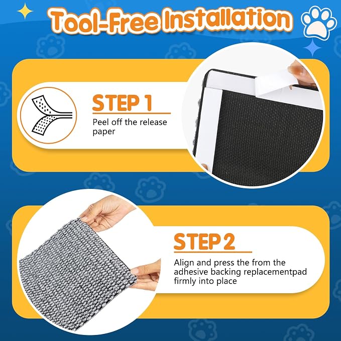 Wall Cat Scratcher for Indoor Cats,Corner Furniture Protector Light Grey | 19.6x9.8" wall corner cat scratcher,Durable scratching board protects door, wall and couch furniture,Easy mount - Image 6