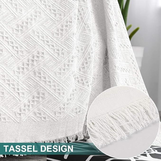 MYSKY HOME Couch Cover White Sofa Covers Small Chair Cover Geometrical Couch Recliner Cover for 1 Cushion Couch Washable Futon Sofa Throws Single Sofa Slipcovers for Dogs (Medium, 71" x 91", White) - Image 4