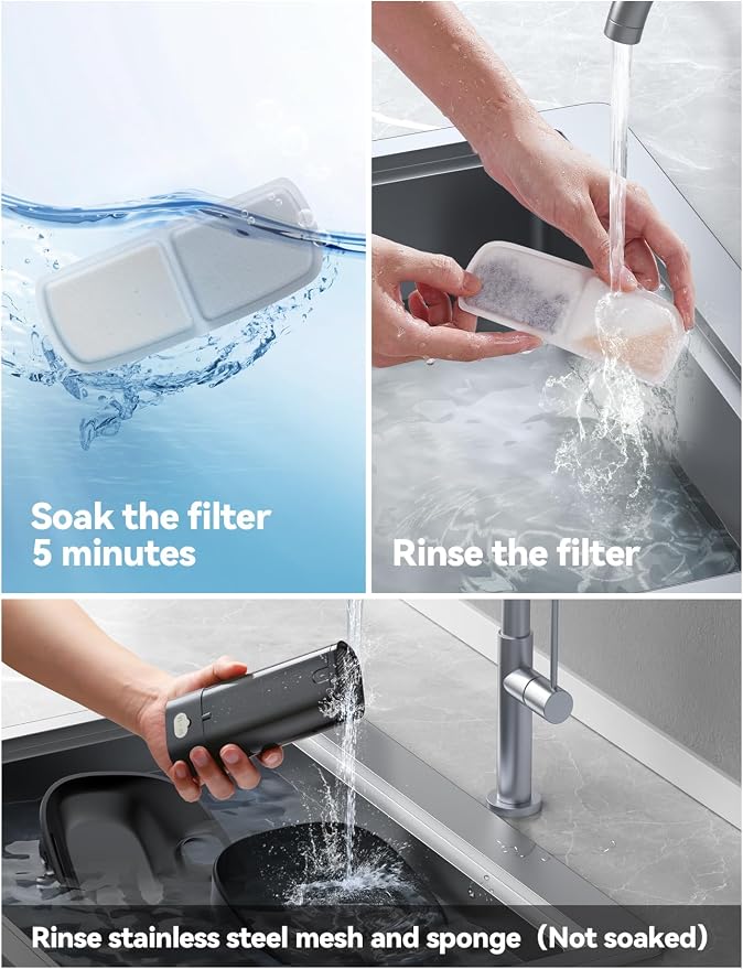 6 Pack Filter for Cat Water Fountain & 6 Pack Sponges Filter Replacement for 135 fl oz/4L Cat Water Fountain FN-W07 - Image 4