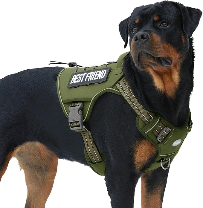 AUROTH Tactical Dog Harness for Large Dogs No Pull Adjustable Pet Harness Reflective K9 Working Training Easy Control Pet Vest Military Service Dog Harnesses | Easy Control Handle, Adjustable, Reflective, Military K9, for Doberman Husky Walking Hunting... by AurothPets
