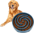 Blue Slow Feeder Maze Puzzle Bowl - Large Dog Non Slip Food Feeding Dishes for Medium Dogs, Interactive, Bloat Stop, Choking Prevention, Healthy by WHIPPY