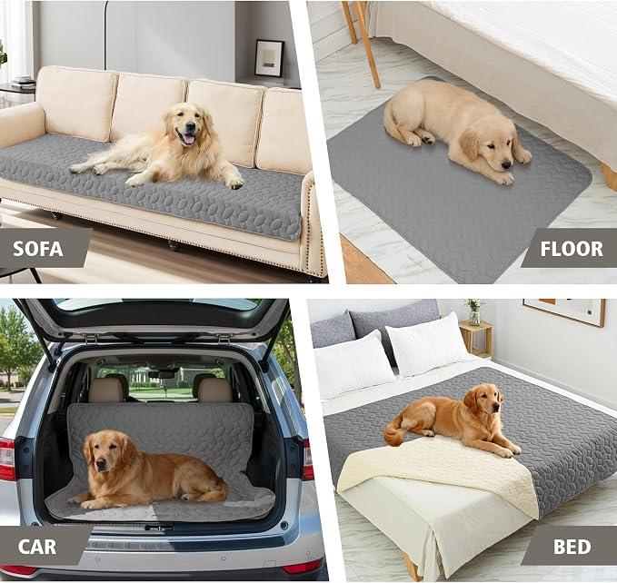 Ameritex Waterproof Pet Bed Cover Anti-Slip Dog Bed Blanket for Sofa and Furniture Waterproof New Pattern Design (Lightgrey, 30x80 Inch (Pack of 1)) - Image 3
