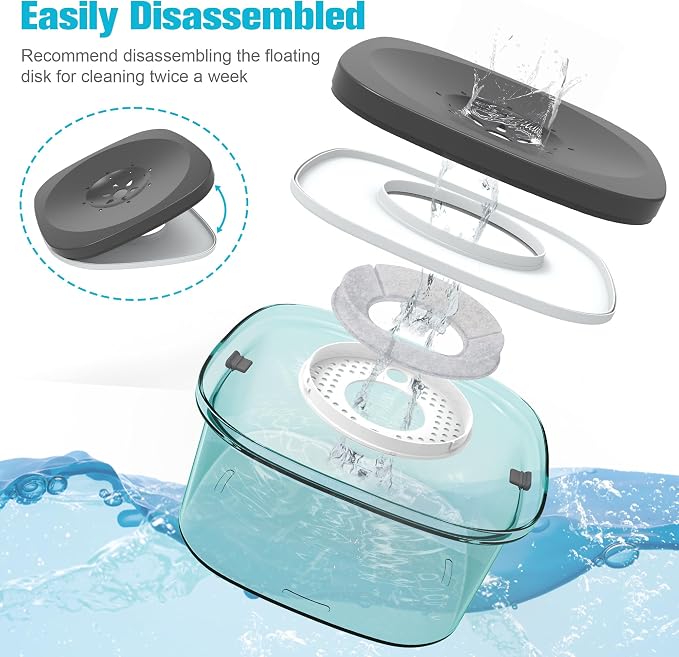 UPSKY 4L Dog Water Bowl No Spill Large Capacity Slow Drinking Water Feeder | Splash Proof, Prevent Pet Prevents Choking, Anti-Slip, Visible Water Level, Suitable for Vehicle Carried Travel and Car Trips - Image 4