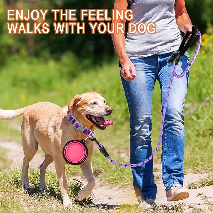 BARKBAY Dog Leashes for Large Dogs Heavy Duty Dog Leash 4/5/6 FT with Comfortable Padded Handle and Highly Reflective Threads for Medium Large Dogs Walking Training Running (6FT-1/2,Violet Purple) - Image 7
