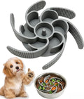 Slow Feeder Dog Bowls Insert Cuttable to fit 4.4"-7.5" Bowls Gray | Strong suction cups fit snugly,reduce fast eating,Food-grade silicone, dishwasher safe, for dogs and cats,daily mealtimes by Unknown