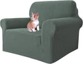 MAXIJIN Stretch Chair Cover Chair Slipcovers with Arms, 1-Piece Couch Sofa Chair Covers for Living Room, Non Slip Armchair Cover (31"-46") Furniture Protector Dogs Pet Friendly (Chair, Pea Green) by MAXIJIN
