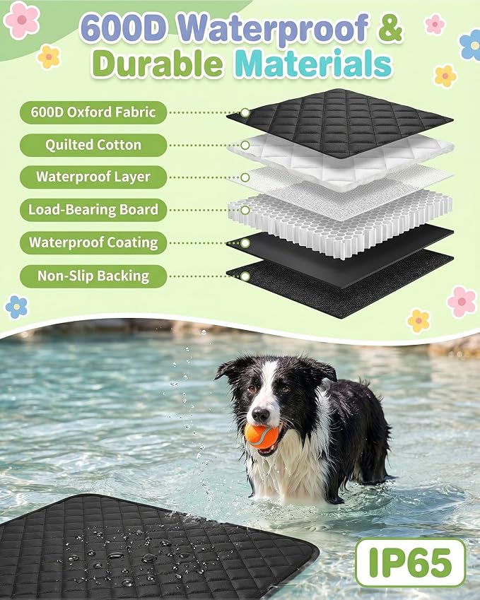 Dog Car Seat Cover, 600D Heavy Dute Car Seat Cover for Dogs Pets,100% Waterproof Anti-Scratch Nonslip Dog Hammock for Cars, Seat Covers Protector with SeatBelt for Sedan SUV Truck XLPRO Hard Black - Image 7