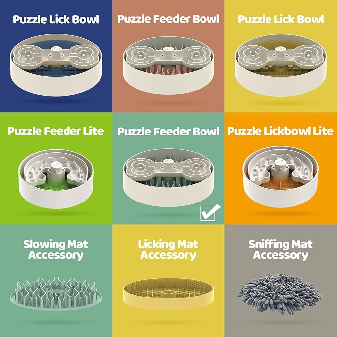 Puzzle Feeder Slow Feeder Dog Bowl for Large Dogs with Non-Slip Base - Adjustable Speed Design, Removable Puzzle Inserts & Dishwasher Safe, Green - Image 3