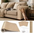 4Pack Cat Scratch Furniture Protector, Self-Adhesive, Khaki | Two 39.4 x 15.8 In Trimmable Mats and Two 11.8 In Square Pads for Couches, Walls, Cat Trees, Shelves and DIY Climbing Areas by Unknown
