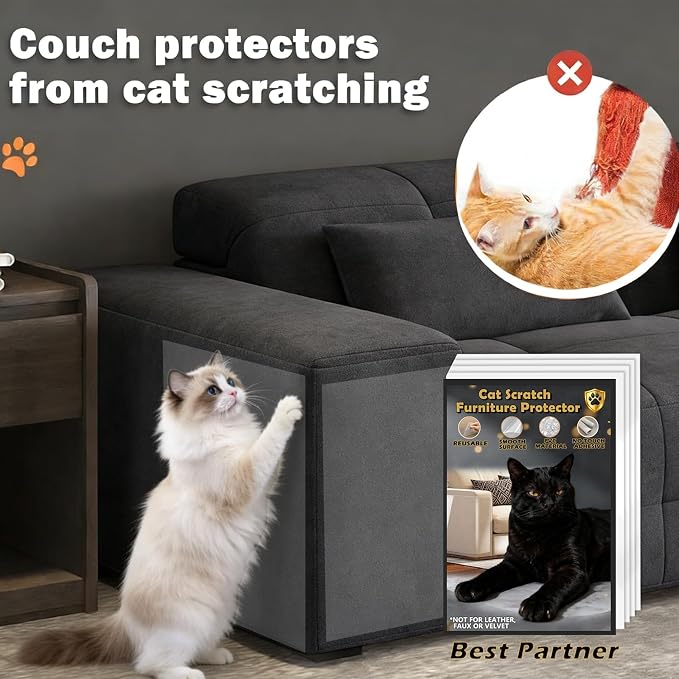 Cat Scratch Furniture Protector 14Pack Clear Anti Cat Scratch Protector, Single-Sided Self-Adhesive Furniture Cat Scratch Protector (14 Pack) - Image 5