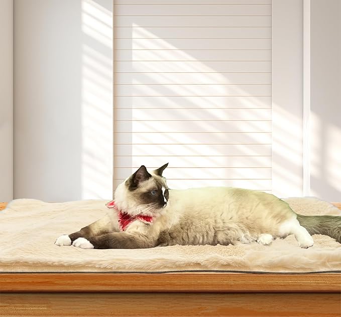 Soft Cat Window Sill Pet Pad Perch,Fluffy Windowsill Mat Pillow Seat Bed for Pet, Cat Cushion for Window Sill Pet Window Mat (Beige, 12"x35") - Image 6