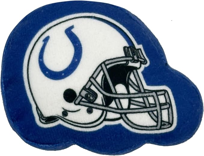 Pets First Best Plush CAT Toy - NFL Indianapolis Colts Complete Set of 3 Piece Cat Toys Filled with Fresh Catnip. Includes: 1 Helmet Cat Toy, 1 Football Cat Toy with Feathers & 1 Beer Bottle - Image 2