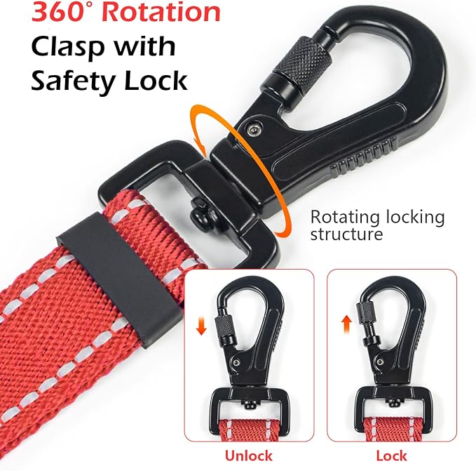 Reflective Double Handle Dog Leash for Large Medium Small Dogs (VW, L) | Heavy Duty, Adjustable with Soft Padded Handles, Traffic Control for Training, Walking, Running - Image 2