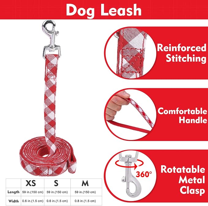 EXPAWLORER Step-in Dog Harness Small Sized Collar and Leash Set | Cute Small Dog Harness No Pull Girl, Pet Collar with Detachable Bow, Adjustable Light Puppy Vest for Dogs Cats, Red XS - Image 6