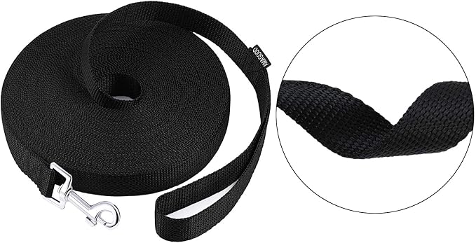 AmaGood Dog Leashes for Small Medium Large Dogs,15 ft 20 ft 30 ft 50 ft Long Dog Leashes for Dog Training,Tie Out,Play,Safety,Camping (20 feet, Black) - Image 3