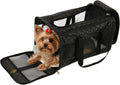Sherpa Pet Carrier Airline Approved with Spring Wire Frame - Cat & Dog Carrier for In-Cabin Travel, Mesh Ventilation, Locking Zippers - Black Lattice, Large by Sherpa