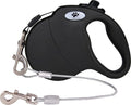 16ft Retractable Dog Leash for Large Breed Dogs up to 110 lbs with a Detachable Chew Proof Extender Wire Ropes (Black L) by CROWN+PAWS