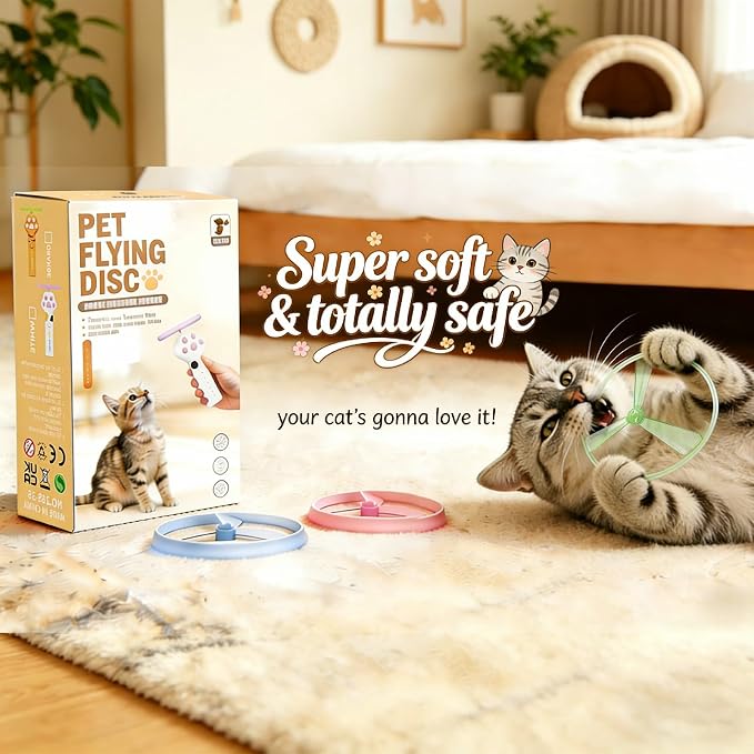 40Pcs Cat Toy Flying Discs, Interactive Cat Fetch Toy for Indoor Cats | Chasing Hunting Training Toys for Kittens & Adult Cats（40Pcs） - Image 4