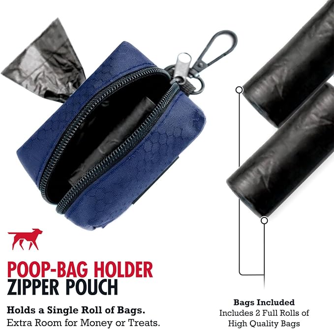 Tuff Pupper Dog Poop Bag Holder | Works with Any Dog Leash | Zippered Waste Bag Dispenser | Waterproof with Rust-Proof Clip | Convenient Lightweight Design | Includes 2 Rolls of Leak-Proof Bags - Image 6