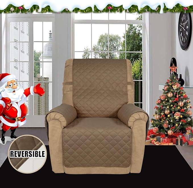 Easy-Going Reversible Couch Cover, Recliner 19 in, Camel/Ivory | Machine Washable Slipcover For Dogs, Water Resistant Furniture Mat For Living Room, Non-Slip Sofa Cover, Pet Friendly - Image 2