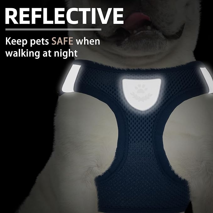 PUPTECK Dog Harness, Collar and Leash Set No Pull for Small Medium Sized | Soft Mesh Puppy Step-in Escape Proof Reflective No Choke Pet Cat Adjustable Walking Vest - Image 5