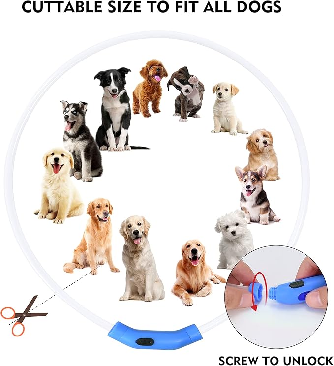 LED Dog Collar, Cut-to-Fit Light Up Dog Collar for Night Walking, IP67 Waterproof USB Rechargeable Glowing Pet Collar, High Visibility Super Bright Safety Lights for S/M/L Dogs(Green) - Image 6