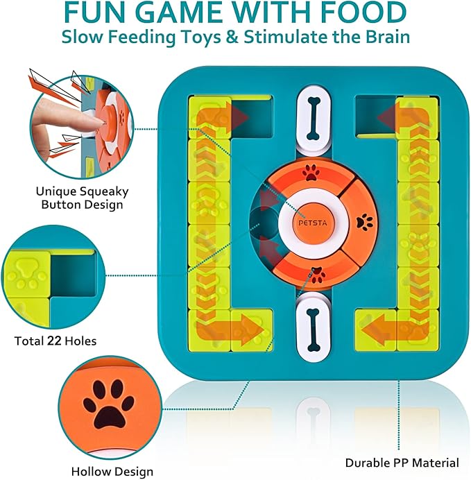 Dog Puzzle Toys, Treat Dispensing Dog Enrichment Toys for IQ Training and Brain Stimulation, Interactive Mentally Stimulating Toys as Gifts for Puppies, Cats, Dogs (M-Level 3) - Image 3