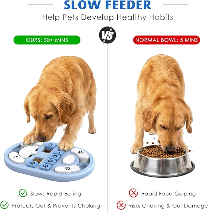 Dog Puzzle Toy, Interactive Treat Dispensing Toys, Grey | Dog Enrichment Toys, IQ Training & Mental Stimulation, Non-Slip Slow Feeder, For Puppies Small Medium Large Dogs Cats - Image 3