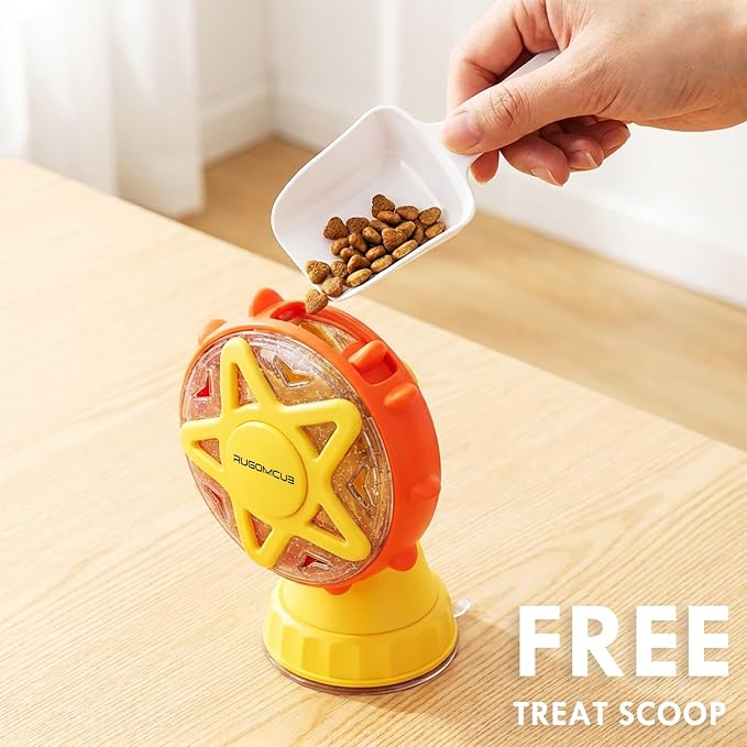 Interactive Cat Toy for Indoor Cats, Ferris Wheel Cat Treat Dispenser Teaser Wand & Suction Cup Base, w/Spoon, Puzzle Feeder Toy for Exercise, Mental Stimulation, Slow Feeding - Image 2