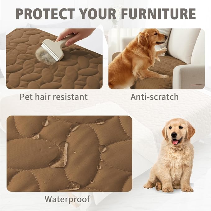 Ameritex Waterproof Pet Bed Cover Anti-Slip Dog Bed Blanket for Sofa and Furniture Waterproof New Pattern Design (Camel, 30x90 Inch (Pack of 1)) - Image 2