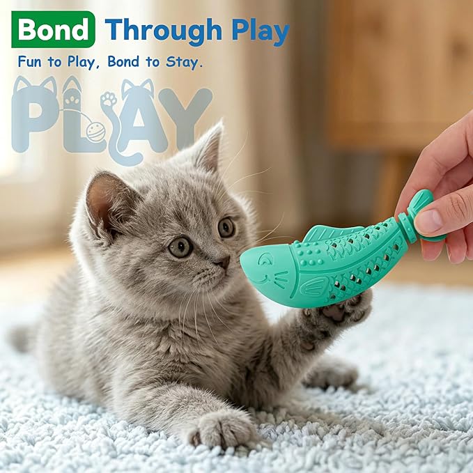 NEZIN 3 Pack Catnip Toys, Silicone Fish Cat Toys for Indoor Cats, Interactive Soft Chew Kicker Cat Toys for Indoor Cats & Kittens, Drives Bored Cat Crazy with Fun - Image 5