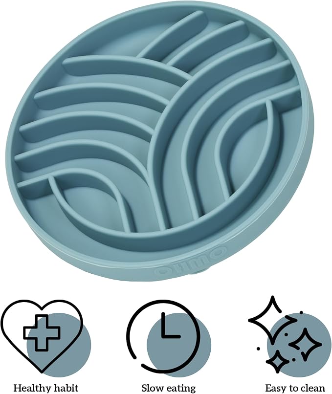 OHMO Slow Feeder Dog Bowl, 5.9" Lick Mat for Dogs, Tree of Life, Light Blue | Cat Slow Feeder Bowl, Anti Choking, Enrichment Toys, BPA-Free Silicone Feeding Bowl, Boredom and Anxiety Reducer - Image 6