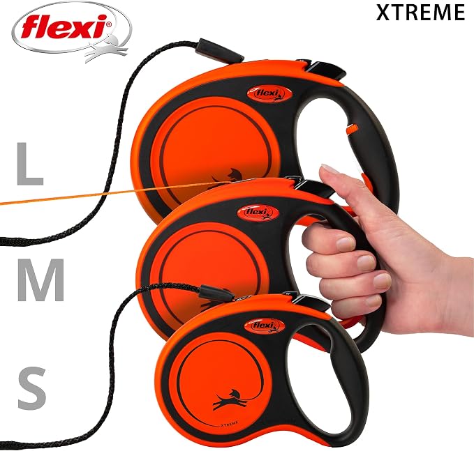 FLEXI® Xtreme Tape Retractable Dog Leash, Large, 16 ft - Orange/Black | German engineered, original flexi leash, durable quality for dogs up to 143 lbs, tangle-free, walking, reliable brake system - Image 6