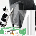 Cat and Dog Scratch Furniture Protector, 160" x 12.4" Transparent Self-Adhesive Cat Scratch Protector, Couch Corner Door Wall Bed Anti-Scratch Guard with Scraper by Mfmiudole