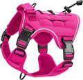 Heavy-Duty Tactical Dog Harness for Large Dogs, No Pull Adjustable Reflective Pet Vest with Molle System, K9 Military-Grade Control for Service Training, Outdoor & 10+ Breeds, Hot Pink, Small by Bruvoalon