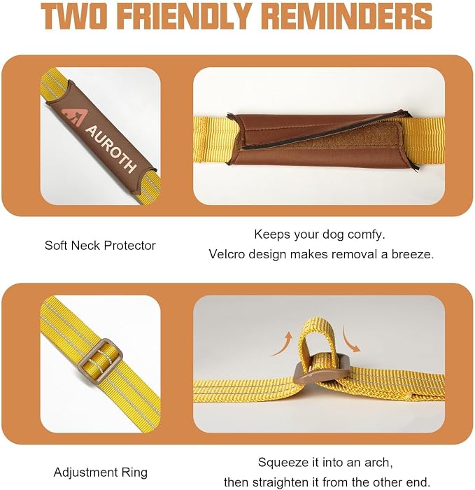 AUROTH Dog Harness and Leash Set for Medium Sized Dog, No Pull Dog Vest | with 5.25FT Dog Leash, Breathable Soft Padded, No choke, Reflective Tactical, Easy to Put on & Take Off - Turmeric Medium - Image 9