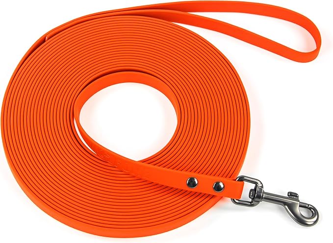 Wolfone Waterproof Dog Leash 33FT Long Line Training Lead for Dogs | Recall Leash for Dogs Heavy duty PVC coated leash with easy clean design tangle-free nylon core for outdoor training by Wolfonepetsupplies
