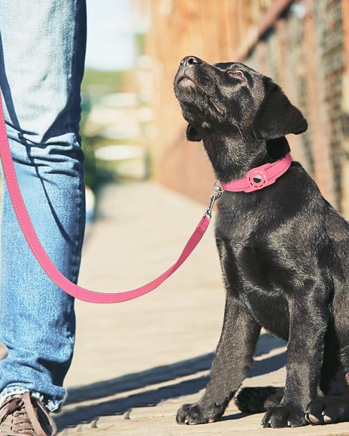 4FT Reflective Dog Leash, Padded Handle for Small Medium Dogs | Comfortable Nylon, Soft Handle Cushioning, Reflective Safety at Night, Training Leash for Park & Hiking (3/4in, Neon Pink) - Image 6