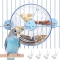 BNOSDM Bird Foraging Toy Creative Feeder Systems with Seed Food Rotating Wheel for Enrichment & Training Parrot Puzzle Toys Ideal for Small and Medium Cockatiel Parakeet Conure(Blue) by BNOSDM