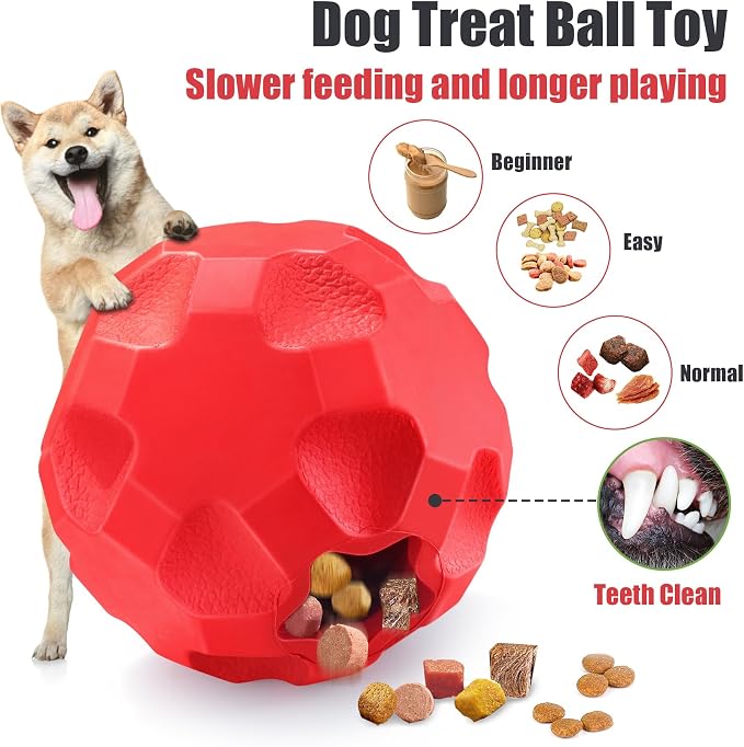 Rubber Treat Dispensing Dog Toys for Aggressive Chewers Large Breed | Dog Treat Ball for Dogs, Balls for Dogs, Interactive Dogs Toys for Boredom to Keep Them Busy, Treat Toy Ball - Image 4