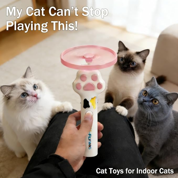 40Pcs Cat Toy Flying Discs, Interactive Cat Fetch Toy for Indoor Cats | Chasing Hunting Training Toys for Kittens & Adult Cats（40Pcs） - Image 6