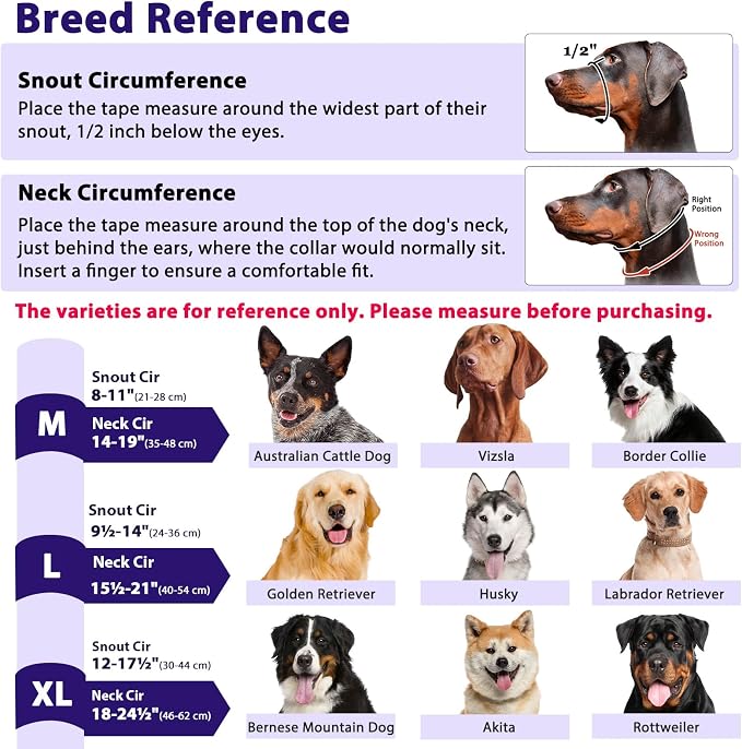 BARKLESS Soft Dog Head Collar, Patented Padded No Pull Head Halter, Training Nose Leash with Safety Link for Medium Large Dogs, Adjustable Muzzle Leash, Easy Control for Walking (XL, Purple) - Image 4