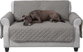 Furhaven Water-Resistant & Reversible Loveseat Cover Protector for Dogs, Cats, & Children - Two-Tone Pinsonic Quilted Living Room Furniture Cover - Gray/Mist, Loveseat by FurHaven